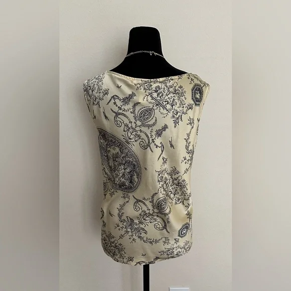 Talbots Cream and Black Patterned Blouse - Picture 2 of 14